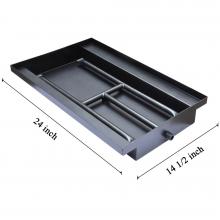 Stanbroil 24-inch Powder Coated Steel Fireplace Box Pan with Dual Flame Burner
