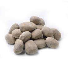 Stanbroil 24pcs Light Weight Ceramic Fiber Pebble Stones for Indoor, Gas Inserts, Ventless, Vent Free, Electric, Outdoor Fireplaces and Fire Pits - Beige
