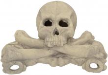Stanbroil Imitated Human Skulls and Bones Gas Log Decoration, Halloween Decor for Indoor and Outdoor Fireplaces and Fire Pits, 1-Pack, White - Patent Pending