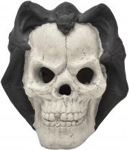 Stanbroil Fire Pits Imitated Human Skull with Black Bat Decoration for Indoors Outdoors Campfire, Fireplace, Halloween Party Decor, 1 Pack - Patent Pending