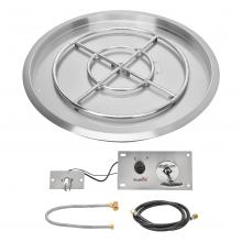 Stanbroil 31 inch Round Drop-in Fire Pit Pan with Spark Ignition Kit Natural Gas Version