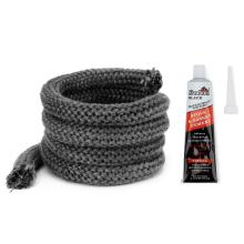 Stanbroil Graphite Impregnated Fiberglass Rope Seal and High Temperature Cement Gasket Kit Replacement for Wood Stoves - 1