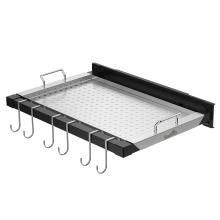 Stanbroil Grill Side Shelf -Upgraded Stainless Steel Serving Tray with 6 Hooks Compatible with Pit Boss, Weber, Traeger Wood Pellet Grills