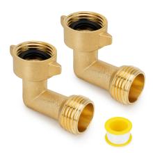 Stanbroil 90 Degree Garden Hose Elbow adapter- Solid Brass Fittings, RV Accessories for Outside Water Faucet 3/4