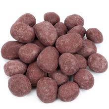 Stanbroil 24pcs Light Weight Ceramic Fiber Pebble Stones for Indoor Outdoor, Gas Inserts, Ventless, Vent Free, Electric, Outdoor Fireplaces and Fire Pits - Brick red