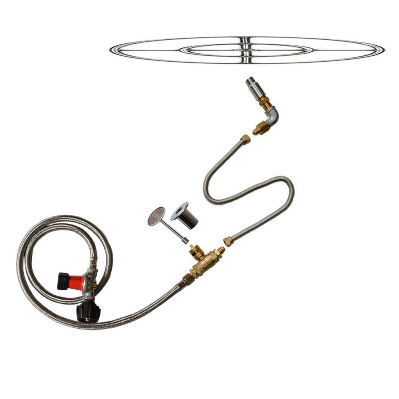 Stanbroil Lp Propane Gas Fire Pit, 24 Round Stainless Steel Gas Fire Pit Burner Ring Kit