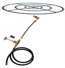 Stanbroil Natural Gas Fire Pit Burner Ring Installation Kit, Black Steel, 30-inch