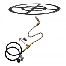 Stanbroil LP Propane Gas Fire Pit Burner Ring Installation Kit, Black Steel, 12-inch