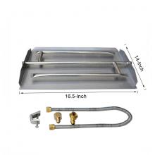 Stanbroil Stainless Steel Natural Gas Fireplace Triple Flame Pan Burner Kit, 16.5-inch