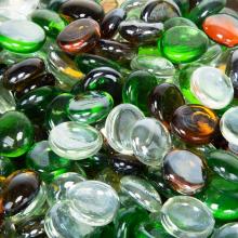 Stanbroil 10-Pound 1/2 Fire Glass Drops Blended Emerald Green,Crystal Ice,Caramel Luster for Indoor and Outdoor Gas Fire Pits and Fireplaces