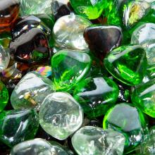 Stanbroil 10-Pound 1/2 Fire Glass Diamonds Blended Emerald Green,Crystal Ice,Amber Luster for Indoor and Outdoor Gas Fire Pits and Fireplaces