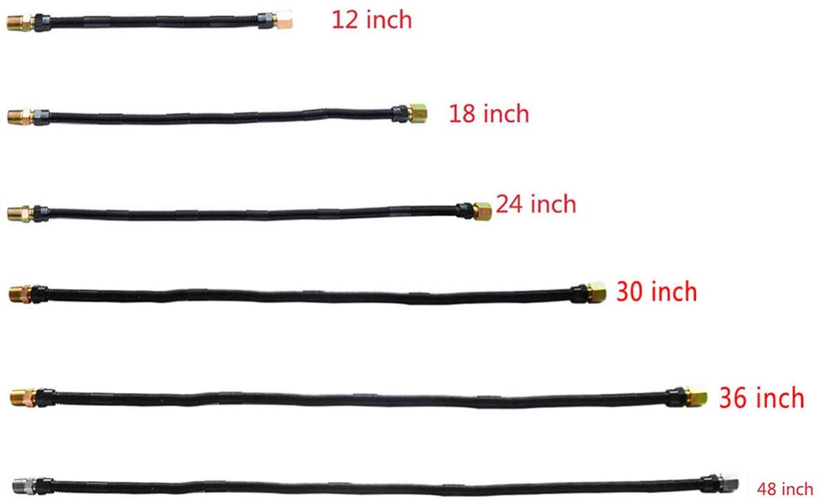 Stanbroil 1/2 x 48 Non-Whistle Flexible Flex Gas Line Connector Kit for LP  or NG Propane Fire Pit Hose and Fireplace - Stanbroil Outdoor