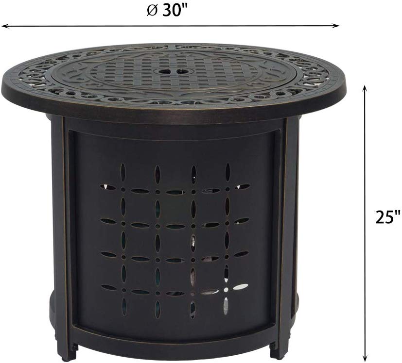 Round Cast Aluminum Outdoor Propane Gas, Stanbroil Fire Pit