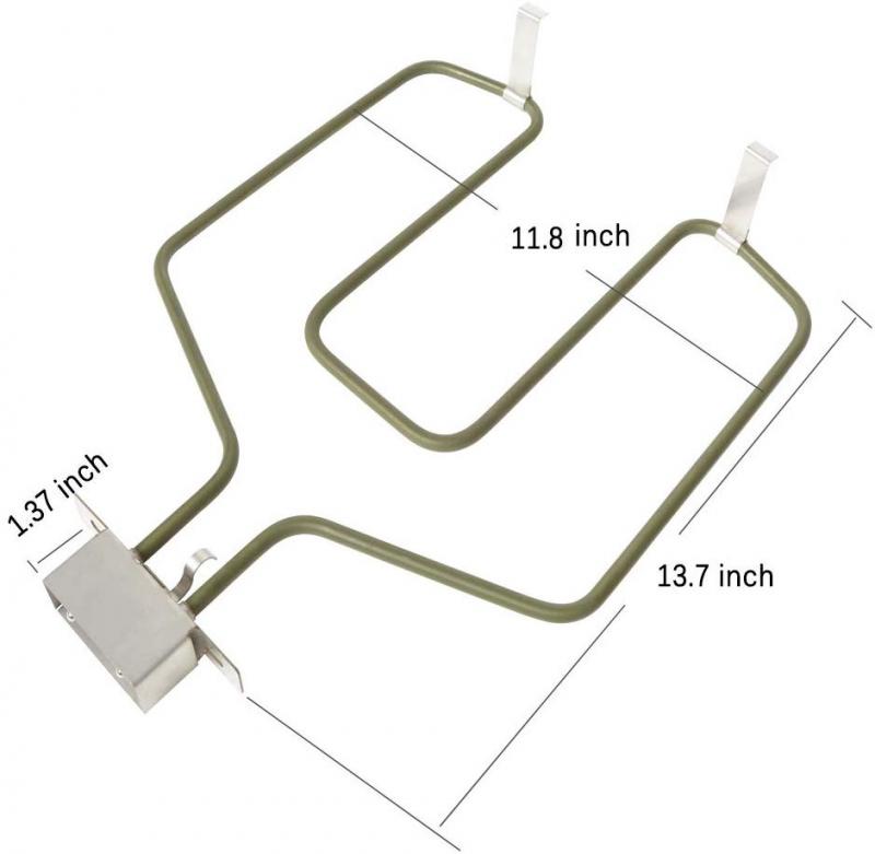 Electric Smoker and Grill Heating Element with Adjustable Thermostat Cord  Controller,1500 Watt Heating Element Replacement Part Compatible with