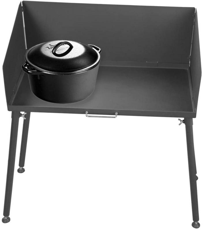 Stanbroil 30 Inch Camp Cooking Table with Foldable Three-Sided Windscreen  and Legs, Perfect for Dutch Oven Cooking with Charcoal Briquettes and Food