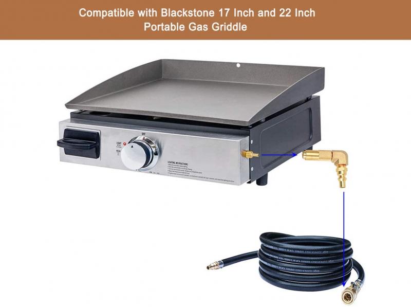 Hotop 2 Pieces 1/4 Inch Low Pressure Quick Disconnect or Connect Conversion Fitting Works with Blackstone Tabletop Grill 17 Inches and 22 Inches Portable Gas Griddle 