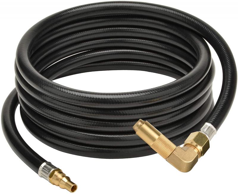 EXCELFU Propane Elbow Adapter Fitting with Extension Hose 12Ft RV Quick-Connect Kit for Blackstone 17/22 Griddle