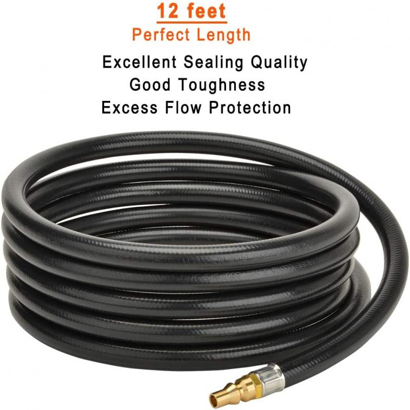 Stanbroil 12FT RV Quick Connect Propane Hose With Propane Elbow Adapter 