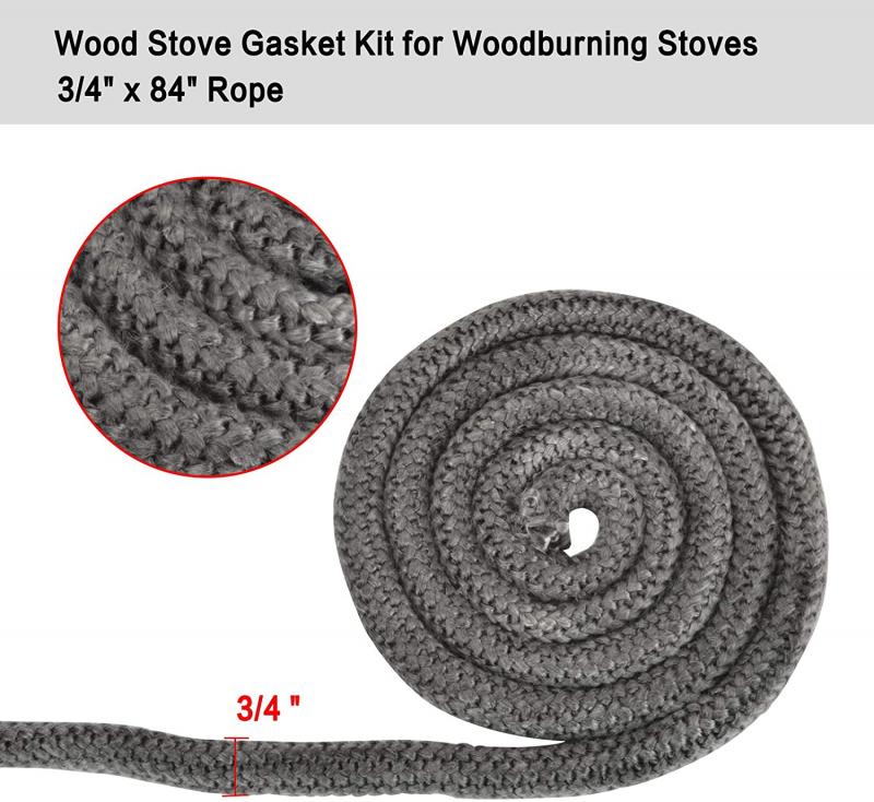 1/4 x 84 Stanbroil Graphite Impregnated Fiberglass Rope Seal Gasket Replacement for Wood Stoves 