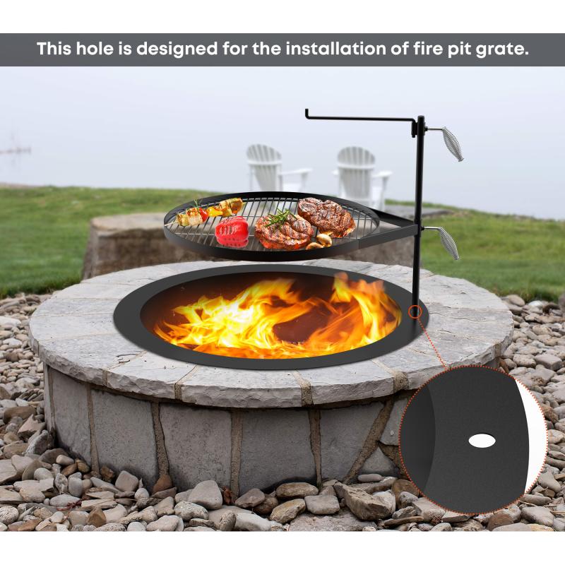 Stanbroil Fire Pit Ring, Heavy Duty Steel Fire Pit Liner Ring, DIY ...