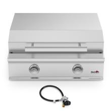 Stanbroil 28-Inch Premium Built-In Liquid Propane Griddle for Outdoor Kitchen Grill, Durable Stainless Steel 2-Burner Flat Top Grill with Lid for BBQ Island, 34,000 BTUs