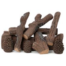 Stanbroil Large Ceramic Gas Logs, 9 Piece Set of Decoration Ceramic Wood Logs for All Types of Ventless, Gel, Ethanol, Electric, Gas Inserts, Propane, Indoor or Outdoor Fireplaces & Fire Pits