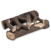 Stanbroil Extra Large Ceramic Gas Logs, 6 Piece Set of Decoration Ceramic Wood Logs for All Types of Ventless, Gel, Ethanol, Electric, Gas Inserts, Propane, Indoor or Outdoor Fireplaces & Fire Pits