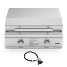 Stanbroil 28-Inch Premium Built-In Liquid Propane Griddle for Outdoor Kitchen Grill, Durable Stainless Steel 2-Burner Flat Top Grill with Lid for BBQ Island, 34,000 BTUs