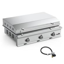 Stanbroil 36-Inch Built-In Liquid Propane Griddle, Premium 304 Stainless Steel 3 Burner Flat Top Grill for Outdoor Kitchen BBQ Island