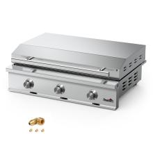 Stanbroil 36-Inch Natural Gas Built-In Griddle, Premium 304 Stainless Steel 3 Burner Flat Top Grill for Outdoor Kitchen BBQ Island